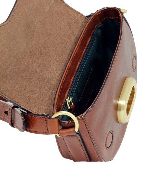 ILARIA Mini-Umh&auml;ngetasche aus Leder BRAUN - Damentaschen