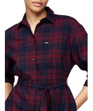 TOMMY HILFIGER TH JEANS  Tartan-Kleid Rouge Winter Check - Damenkleider - 4