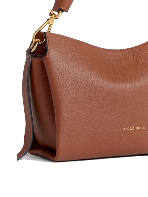 BOHEME Handtasche, mit Schultergurt, aus Leder Cognac/Schwarz - Damentaschen