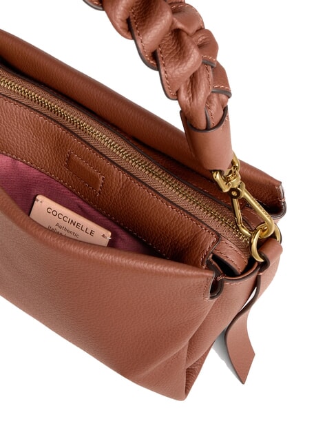 BOHEME Handtasche, mit Schultergurt, aus Leder Cognac/Schwarz - Damentaschen