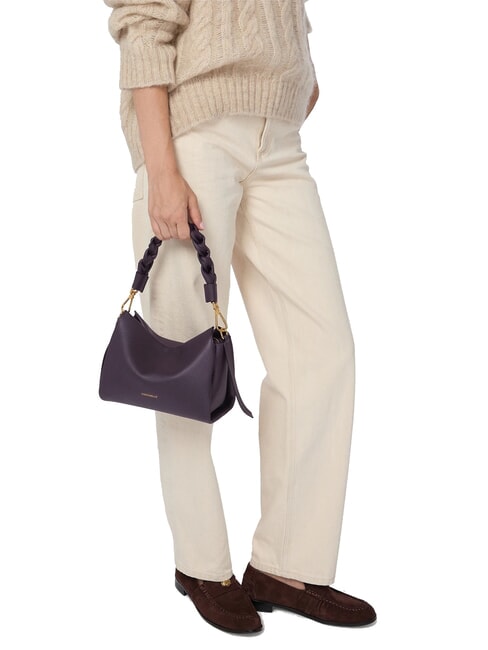 BOHEME Handtasche, mit Schultergurt, aus Leder Cognac/Schwarz - Damentaschen