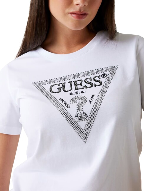 SS CN KRYSTAL TRIANGLE Kurzarm-T-Shirt mit Nieten und Strass purwei&szlig; - T-Shirts und Tops f&uuml;r Damen