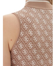 GUESS RN LISE 4G Tanktop mit Stehkragen nasser Sand und Creme c - T-Shirts und Tops f&uuml;r Damen - 4