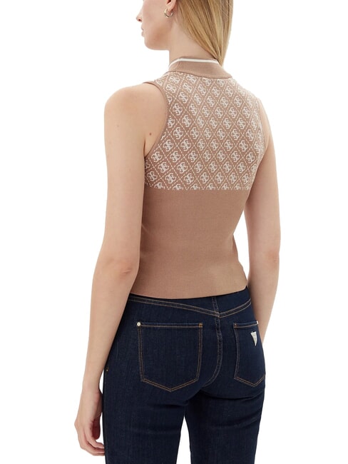 RN LISE 4G Tanktop mit Stehkragen nasser Sand und Creme c - T-Shirts und Tops f&uuml;r Damen