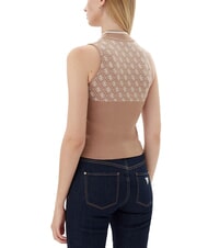 GUESS RN LISE 4G Tanktop mit Stehkragen nasser Sand und Creme c - T-Shirts und Tops f&uuml;r Damen - 2