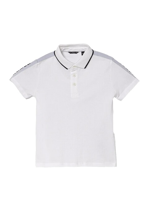 KIDS Poloshirt mit 3 Kn&ouml;pfen und halblangen &Auml;rmeln purwei&szlig; - Kinder-T-Shirt