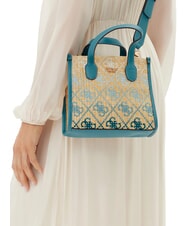 GUESS SILVANA Mini Handtasche, mit Schultergurt blaugr&uuml;nes Logo - Damentaschen - 4