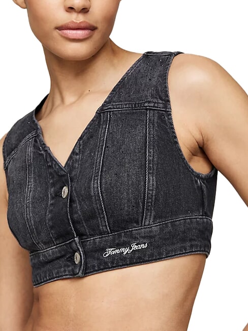 TH JEANS Jeanstop schwarzer Denim - T-Shirts und Tops f&uuml;r Damen