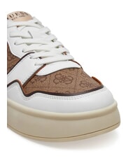 GUESS WINNO II Sneaker mit 4G-Logo-Eins&auml;tzen Beige / Braun - Herrenschuhe - 4