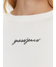 GUESS JEANS EMBRO SLIM Geripptes Kurzarm-T-Shirt purwei&szlig; - T-Shirts und Tops f&uuml;r Damen - 3