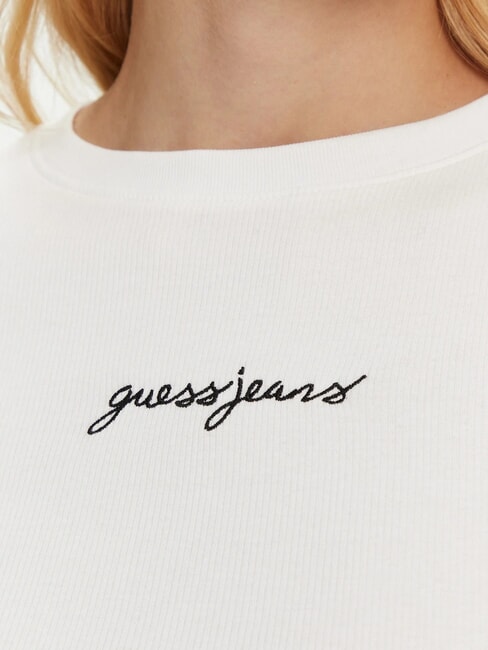 EMBRO SLIM Geripptes Kurzarm-T-Shirt purwei&szlig; - T-Shirts und Tops f&uuml;r Damen