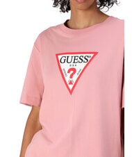 GUESS JEANS ICONIC Kurzarm-T-Shirt mit entspannter Passform leichtes Rosa - T-Shirts und Tops f&uuml;r Damen - 3