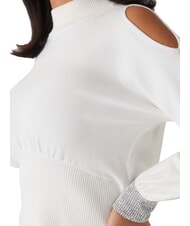 GUESS BLING Rollkragenpullover mit ausgeschnittenen Strass-B&uuml;ndchen dovwhi - Damenpullover - 3