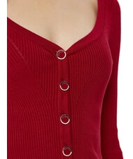 GUESS KATELYN Gerippter Cardigan mit Schmuckkn&ouml;pfen Sirenenrot - Damenpullover - 4
