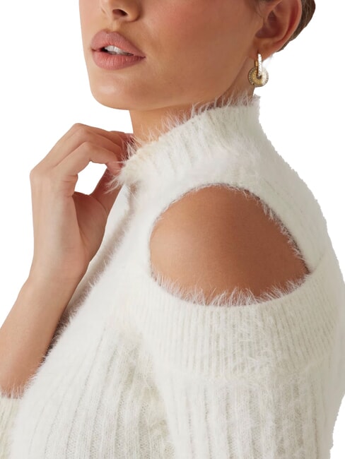 FUZZY TAKARA Pullover mit hohem Kragen und Cut-Outs dovwhi - Damenpullover