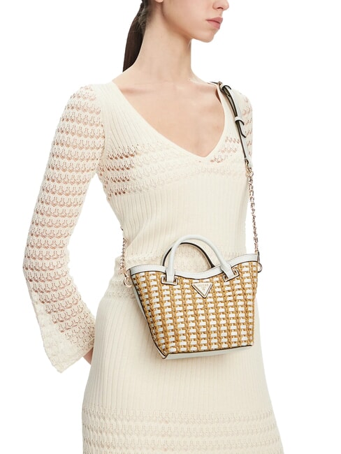 ATALIA Kleine Handtasche mit Schultergurt nat&uuml;rliches Wei&szlig; - Damentaschen