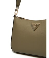 GUESS ECO JAZLYNN Schultertasche mit Saffiano-Print Salbei - Damentaschen - 3