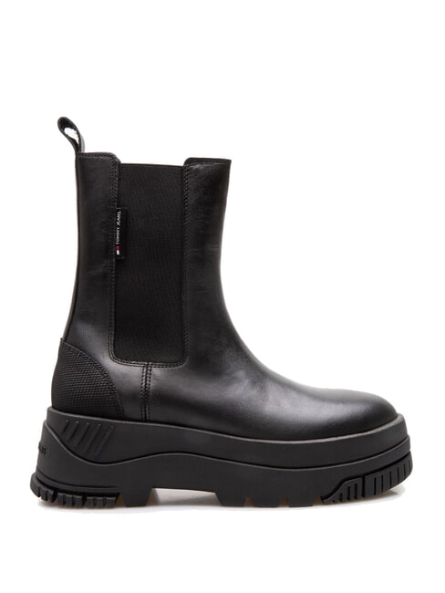 TH JEANS  Hohe Stiefeletten aus Leder Schwarz - Damenschuhe