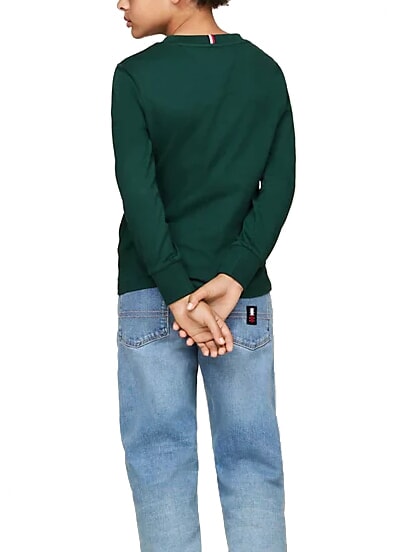 TH KIDS Lang&auml;rmliges Baumwoll-T-Shirt Ziergr&uuml;n - Kinder-T-Shirt