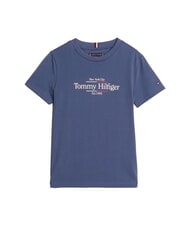 TOMMY HILFIGER TH KIDS Kurz&auml;rmeliges Baumwoll-T-Shirt &Auml;g&auml;isches Meer - Kinder-T-Shirt - 3