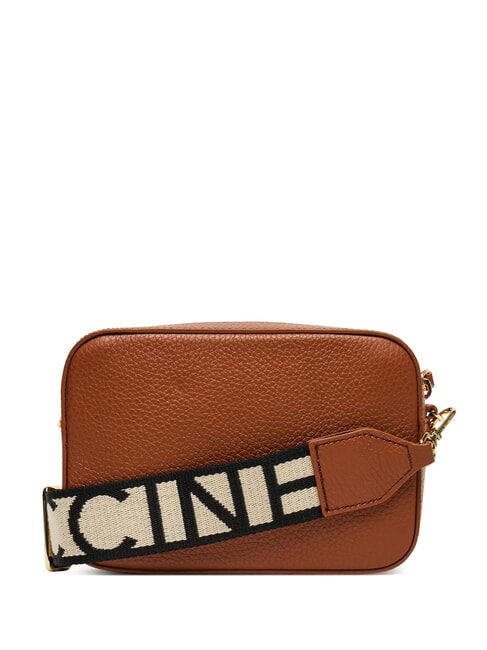 TEBE Schultertasche aus strukturiertem Leder Cognac - Damentaschen