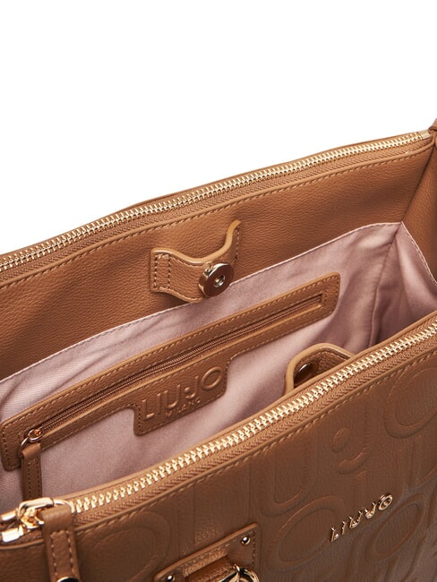 MANHATTAN Mittelgro&szlig;e Umh&auml;ngetasche mit Logo Wildleder- - Damentaschen