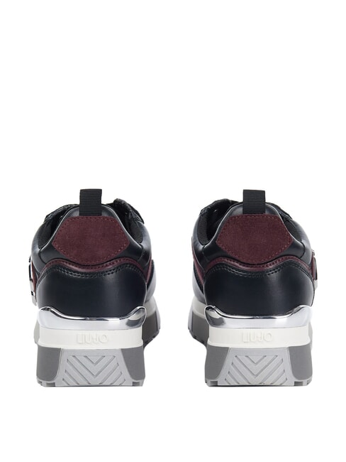 MAXI WONDER 01 Sneakers aus Leder und Mesh schwarz/karminrot - Damenschuhe