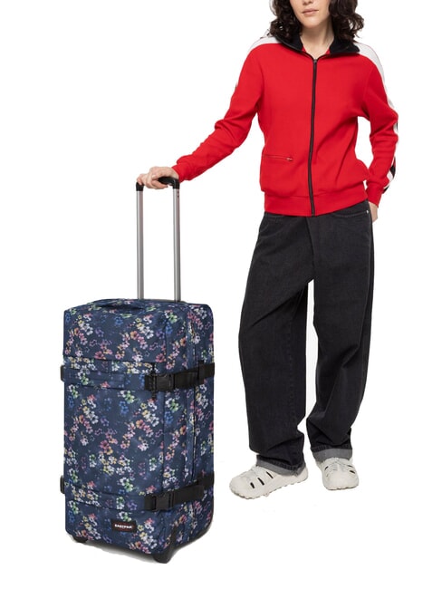 TRANSIT'R M Trolley mittlerer Gr&ouml;&szlig;e Flora Fade Navy - Halbharte Trolleys