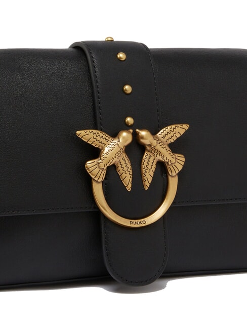 LOVE ONE CLASSIC SLOUCHY Umh&auml;ngetasche aus Leder schwarz-antikgold - Damentaschen