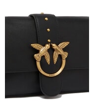 PINKO LOVE ONE CLASSIC SLOUCHY Umh&auml;ngetasche aus Leder schwarz-antikgold - Damentaschen - 3