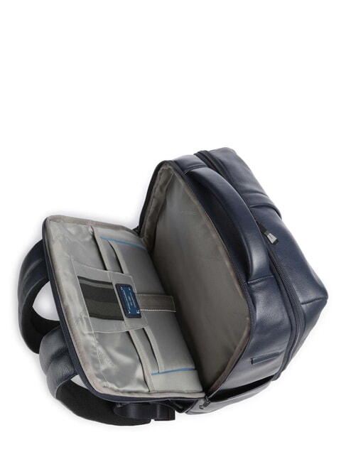 RUSSEL Lederrucksack f&uuml;r 15,6"-Laptop Blau - PC-Rucks&auml;cke