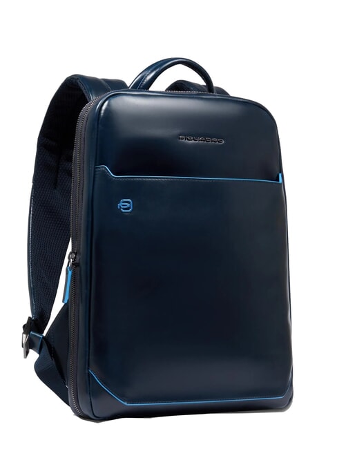 BLUE SQUARE 14" Laptop-Rucksack aus Leder Blau - PC-Rucks&auml;cke
