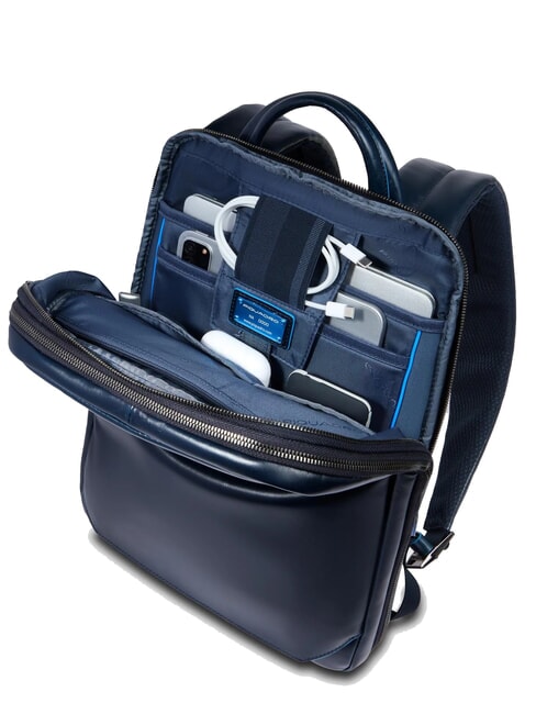 BLUE SQUARE 14" Laptop-Rucksack aus Leder Blau - PC-Rucks&auml;cke