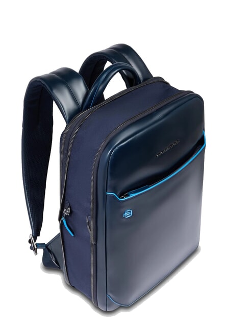 BLUE SQUARE 14" Laptop-Rucksack aus Leder Blau - PC-Rucks&auml;cke