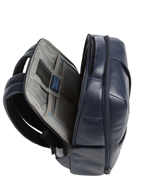 RUSSEL 14" Laptop-Rucksack aus Leder Blau - PC-Rucks&auml;cke
