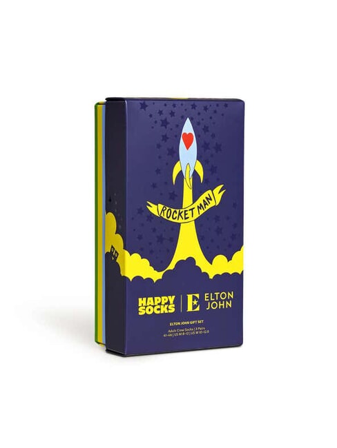 ELTON JOHN Geschenkset mit 3 Paar Socken Schwarz - Herrensocken/Herrenstr&uuml;mpfe
