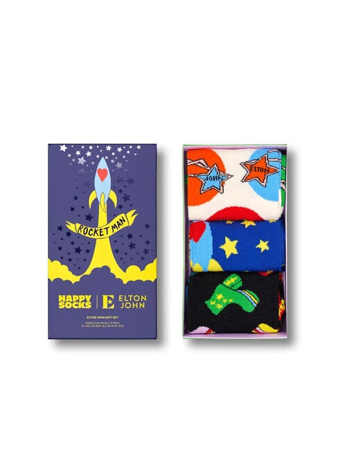 ELTON JOHN Geschenkset mit 3 Paar Socken Schwarz - Herrensocken/Herrenstr&uuml;mpfe