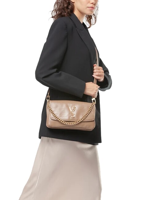 LOUISE Mittelgro&szlig;e Umh&auml;ngetasche mit Kettengriff taupe - Damentaschen