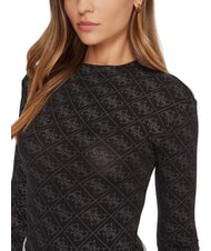 GUESS TEODORA Lang&auml;rmliger Rundhalspullover mit Strasssteinen jetbla - Damenpullover - 3