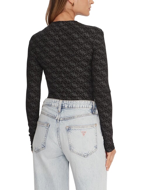 TEODORA Lang&auml;rmliger Rundhalspullover mit Strasssteinen jetbla - Damenpullover