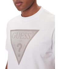 GUESS TRIANGLE LOGO Kurzarm-T-Shirt mit normaler Passform purwei&szlig; - Herren-T-Shirts - 3