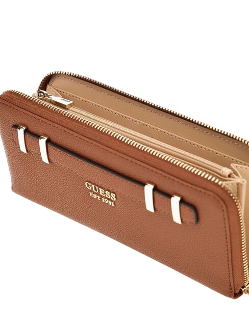 GREGORIA Gro&szlig;e Geldb&ouml;rse mit Rundum-Rei&szlig;verschluss und Handgelenksschlaufe COGNAC - Brieftaschen Damen