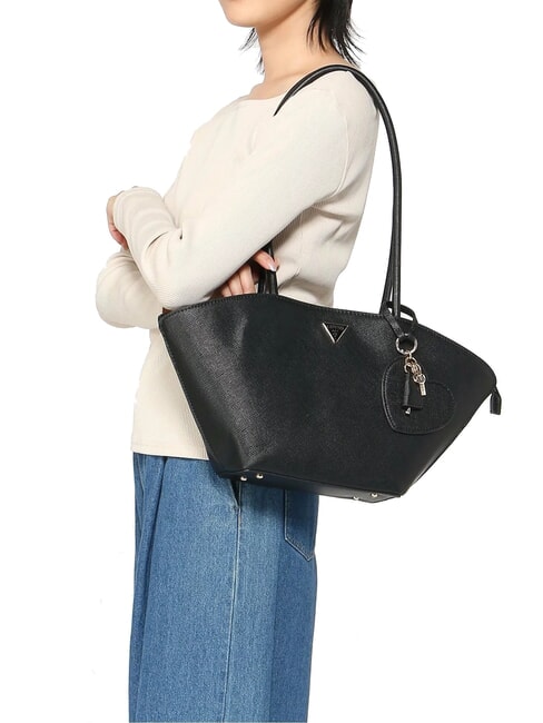 BOLENA Umh&auml;ngetasche mit Herzanh&auml;nger SCHWARZ - Damentaschen