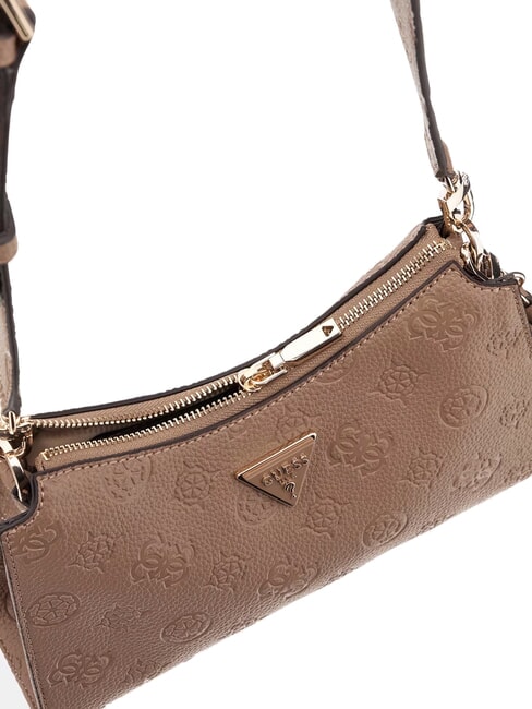 CRESIDIA II Umh&auml;ngetasche mit Rei&szlig;verschluss Logo in dunklem Taupe - Damentaschen