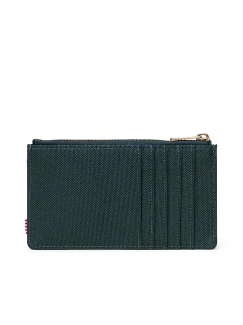 OSCAR Flaches Kartenetui mit M&uuml;nzfach Dunkelstes Fichten-Winterplaid - Brieftaschen Damen