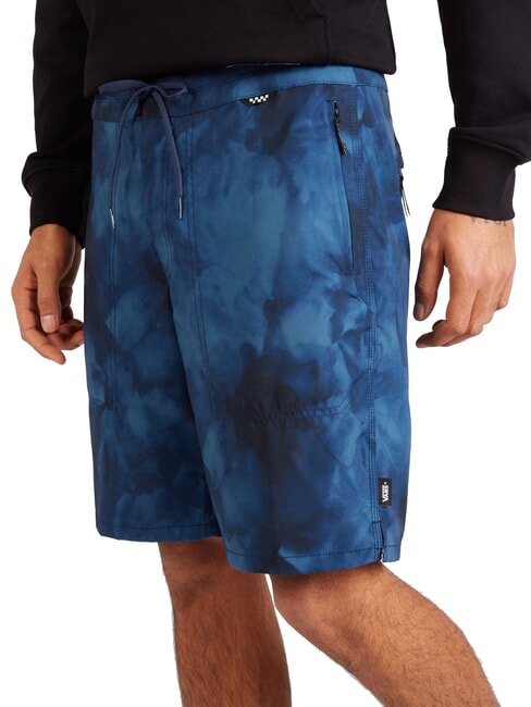 VOYAGE TIE DYE Lange Shorts Kost&uuml;m blaugr&uuml;n-schwarz - Herrenbadehosen