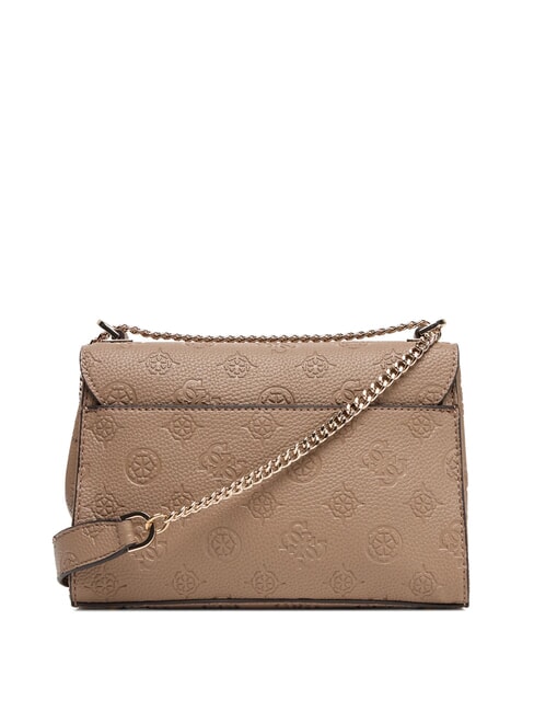 CRESIDIA II Umh&auml;ngetasche mit &Uuml;berschlag Logo in dunklem Taupe - Damentaschen