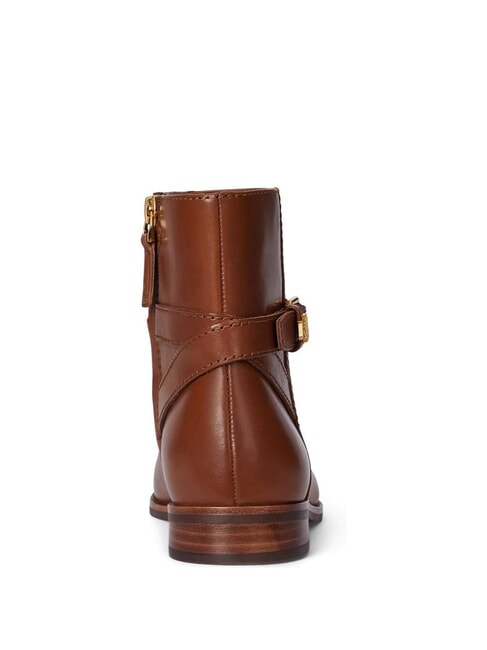 BROOKE 2 Niedrige Lederstiefeletten mit Schnalle Lauren Tan1 - Damenschuhe