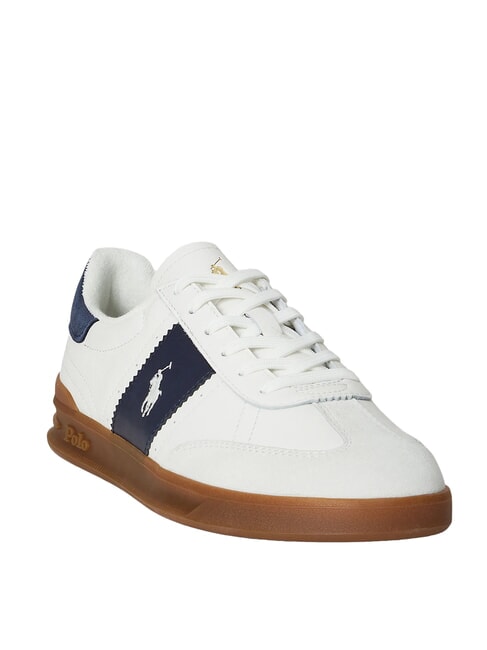 HERITAGE AERA Leder-Sneakers cremewei&szlig;/marineblau - Herrenschuhe