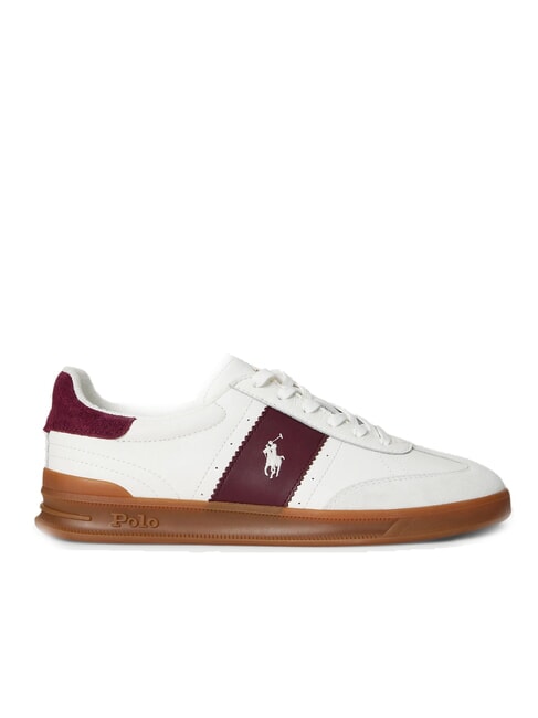 HERITAGE AERA Leder-Sneakers cremewei&szlig;/weinrot - Herrenschuhe